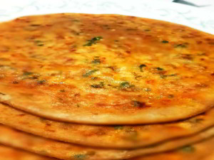 Tofu Paratha (Vegan Special), served w Mango chutney & pickle