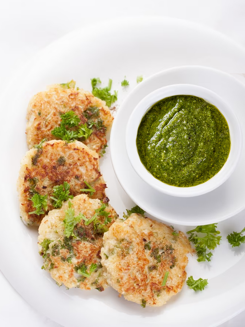 Aloo Tikki - 4pc w mint chutney